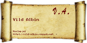 Vild Albin névjegykártya